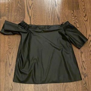 Pleather, off the shoulder top